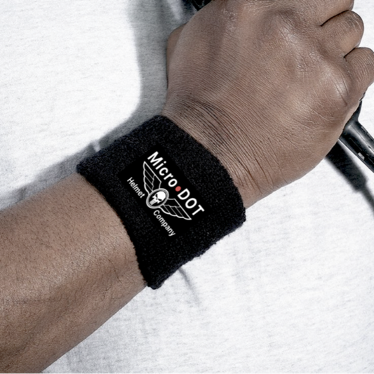 Wrist Sweat Bands. Moisture Wicking Fabric by MicroDOT Helmets Co