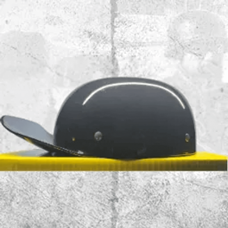 Black Gloss Curve Baseball Motorcycle Helmet by MicroLid from MicroDOT  Helmet Co