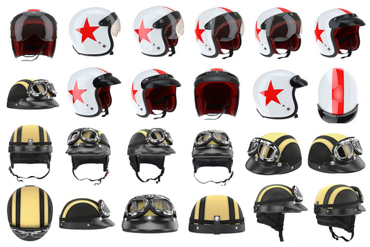 How many different kinds of motorcycle helmets are there?