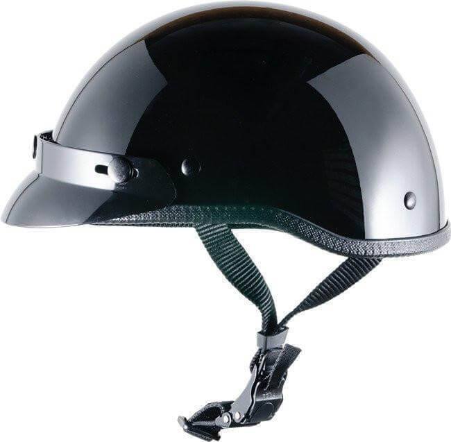 cheap polo style motorcycle helmet Badass Trooper Biker Formed Visor Matte Finish DOT FMVSS No.218 DOT is on the brim side Quick release/connect buckle Adjustable Straps Fits Oval and Round head shapes Bespoke made for Crazy Als using our exclusive ComfortCore SureFit Technology to ensure a perfect fit for oval and round shaped heads Wear it forward as a Polo or Switch it backwards OG Style Crazy Als exclusive low profile anti Bfr Helmets Dot Polo Style