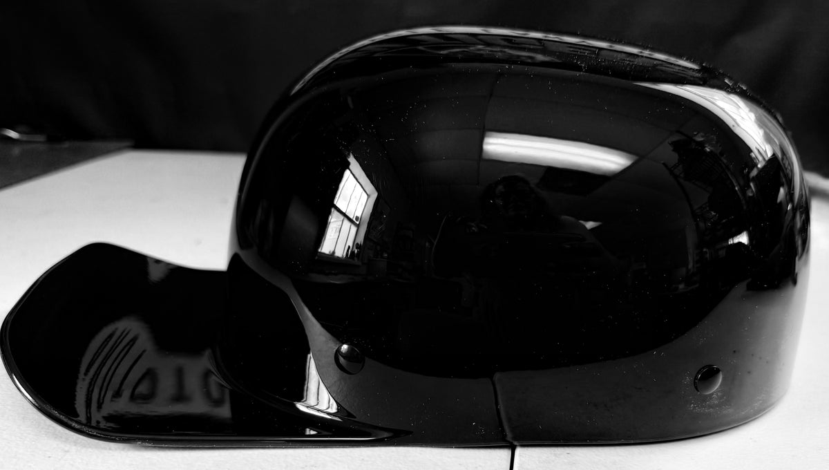 MicroLid Slider NOT DOT -Baseball Motorcycle Helmet Black Gloss