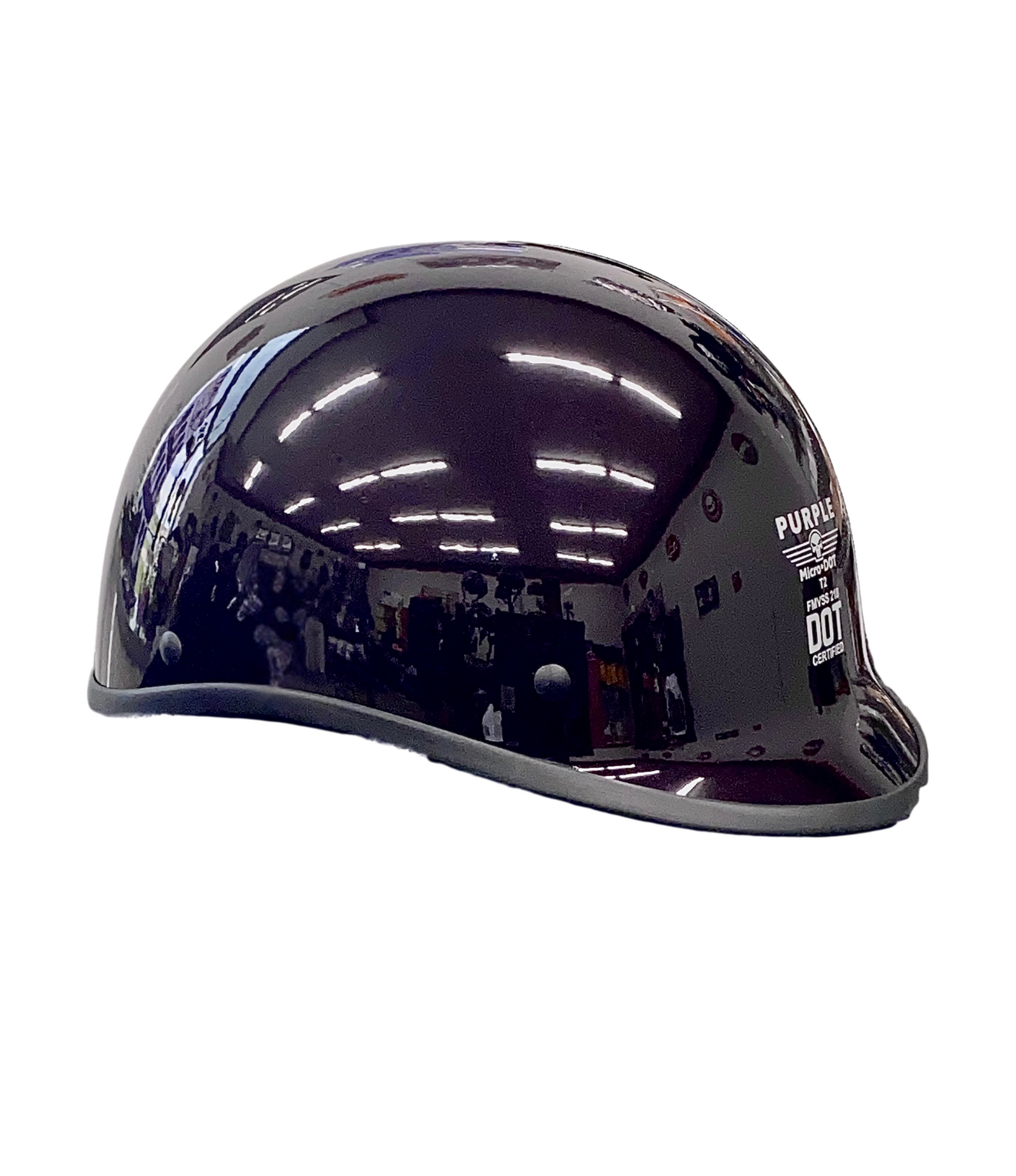 chrome dot motorcycle helmet Purple MicroDOT Twister 2.0 Reversible Beanie Helmet in Fiberglass DOT Approved