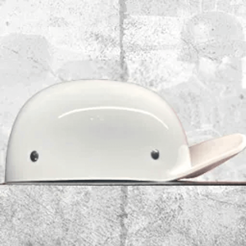 White Gloss Curve Baseball Motorcycle Helmet by MicroLid from MicroDOT Helmet Co White Gloss Curve Baseball Motorcycle Helmet by MicroLid from MicroDOT Helmet Co