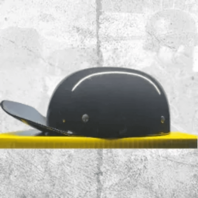 MicroLid Curve NOT DOT - Baseball Motorcycle Helmet Black Gloss