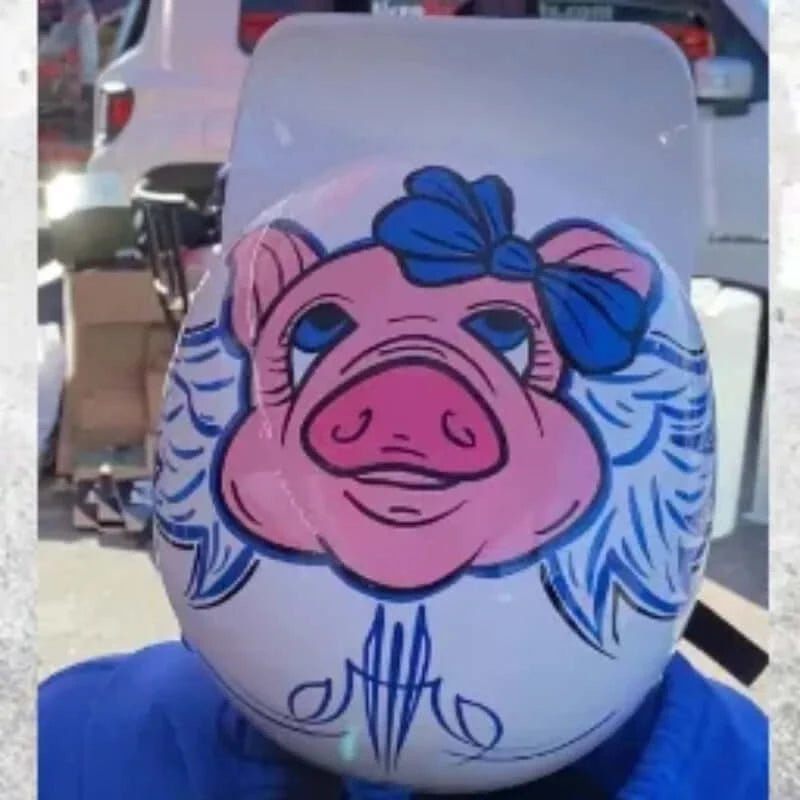 MicroLid Slider Baseball Motorcycle Helmet White Gloss