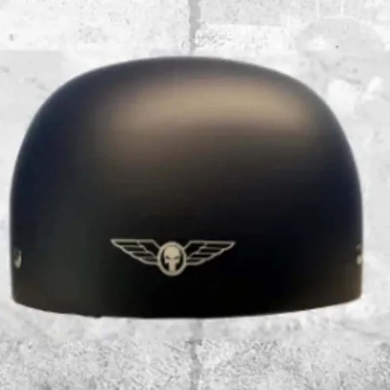 back of a motorcycle helmet Black Matte Slider Baseball Motorcycle Helmet by MicroLid from MicroDOT Helmet Co