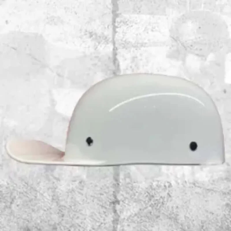White Gloss Slider Baseball Motorcycle Helmet by MicroLid Extra Small